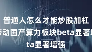 普通人怎么才能炒股加杠杆带动国产算力板块beta显著增强